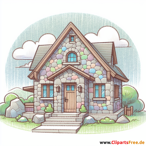 Haus aus Steinen Clipart - Bilder zum Thema Architektur