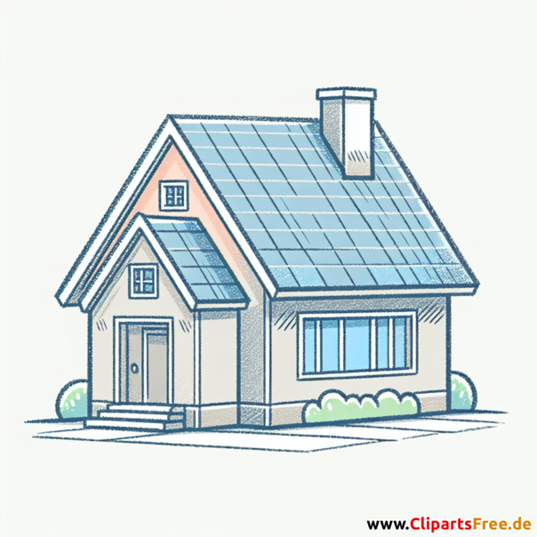 Haus mit Flachdach Clipart - Bilder zum Thema Immobilien