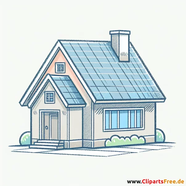 Haus mit Flachdach Clipart - Bilder zum Thema Immobilien