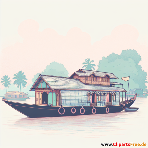Hausboot Clipart - Bilder zum Thema Immobilien