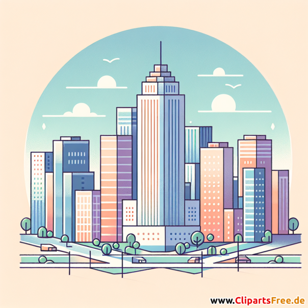 Hochhaus in der Stadt Clipart - Bilder zum Thema Architektur