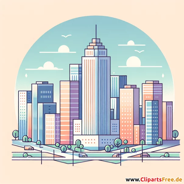 Hochhaus in der Stadt Clipart - Bilder zum Thema Architektur