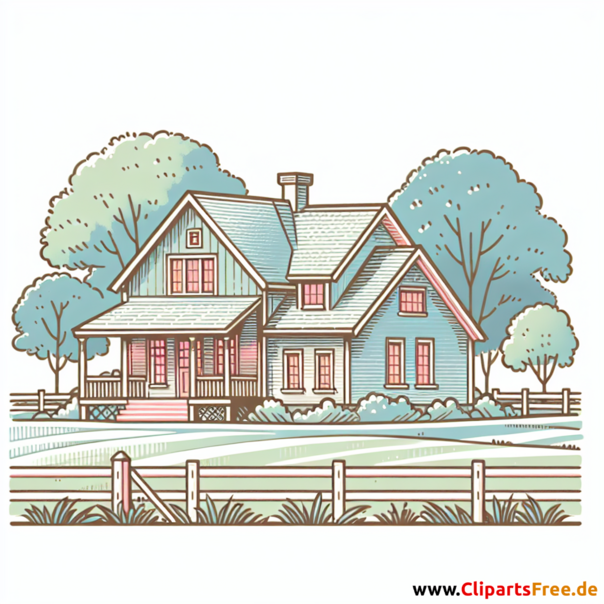 Landhaus Clipart - Bilder zum Thema Immobilien