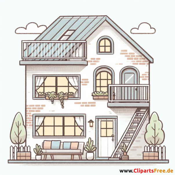 Loft Clipart - Bilder zum Thema Immobilien