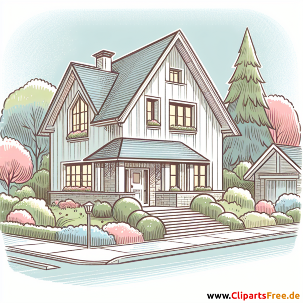 Massivhaus Clipart - Bilder zum Thema Immobilien