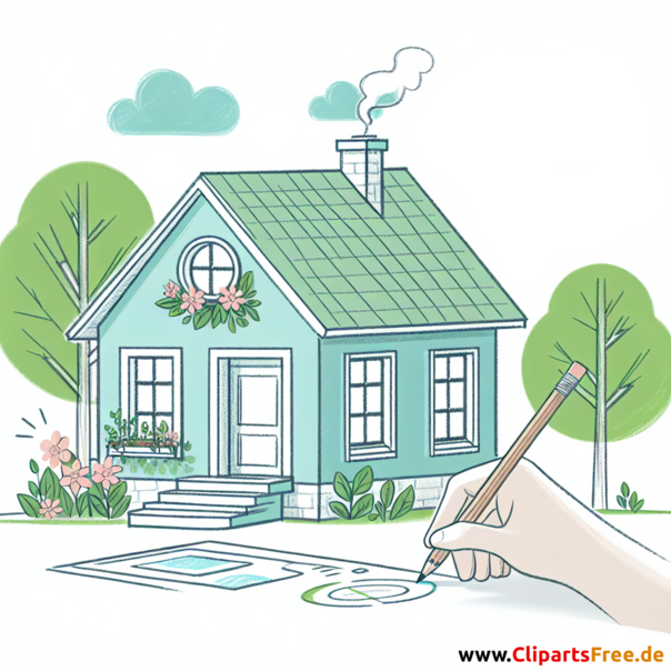 Ökohaus Clipart - Bilder zum Thema Immobilien