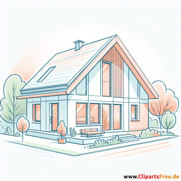 Passivhaus Clipart - Bilder zum Thema Immobilien