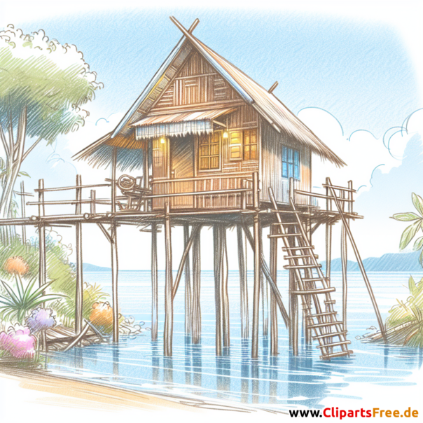 Pfahlbau Clipart - Bilder zum Thema Immobilien