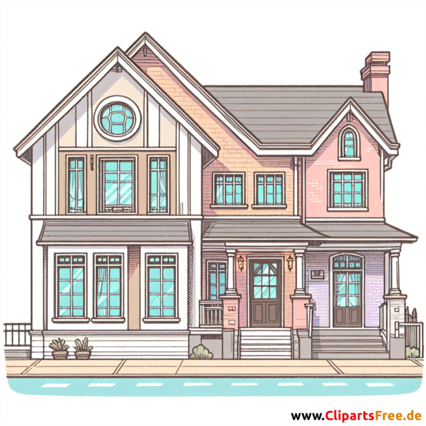 Reihenhaus Clipart - Bilder zum Thema Immobilien