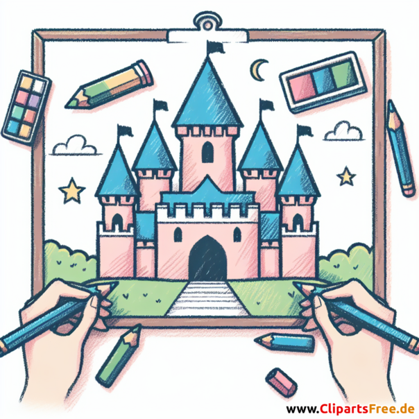Schloss Kinderzeichnung - Bilder zum Thema Architektur