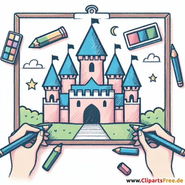 Schloss Kinderzeichnung - Bilder zum Thema Architektur