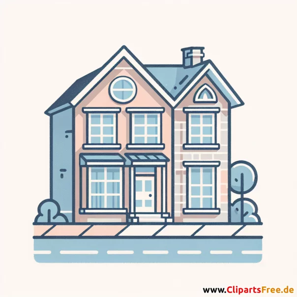 Stadthaus mit großen Fenstern Clipart - Bilder zum Thema Architektur