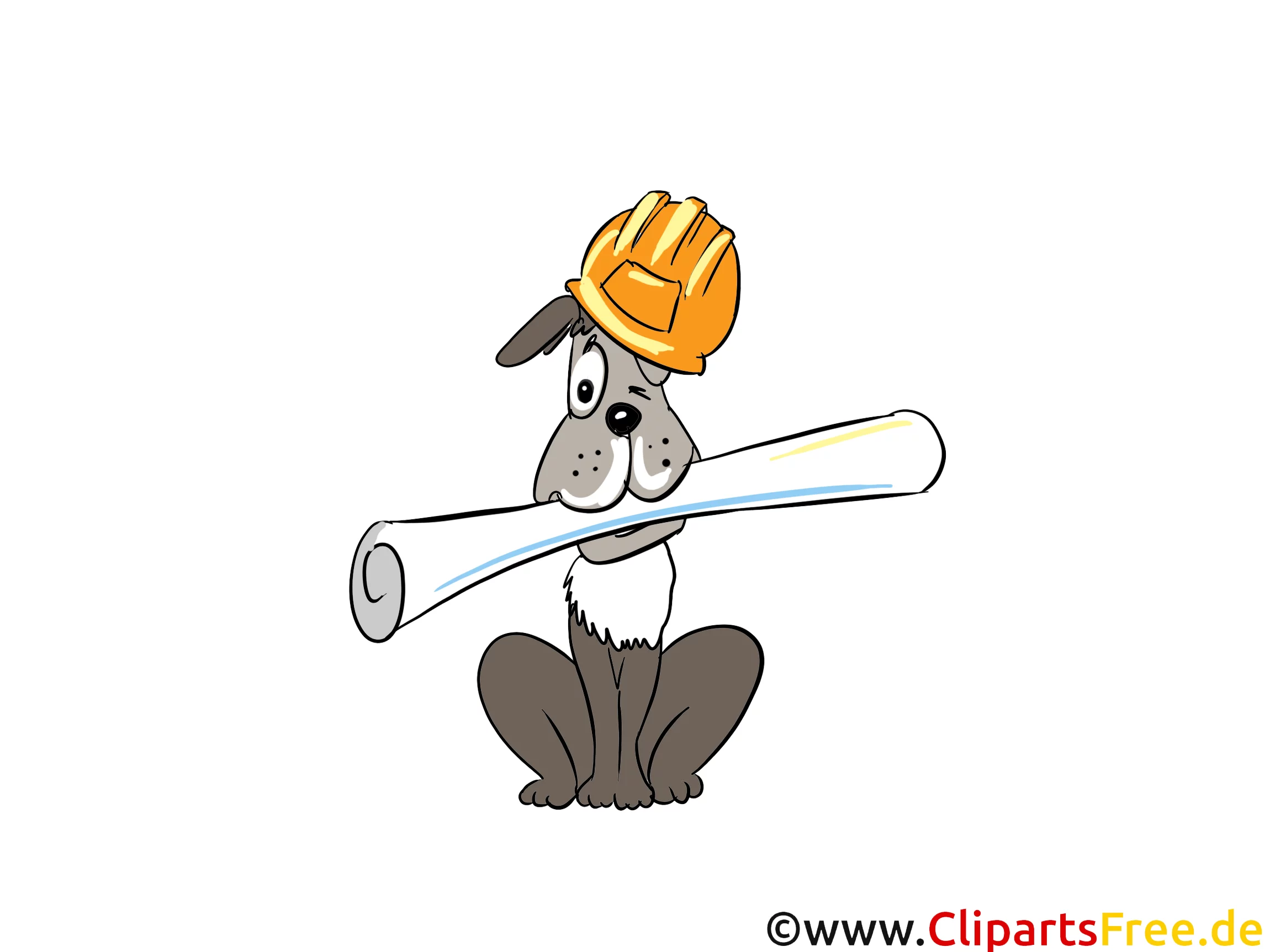 Hund auf der Baustelle - Industrie Bilder, Wirtschaft Illustrationen, Business Grafiken, Cliparts