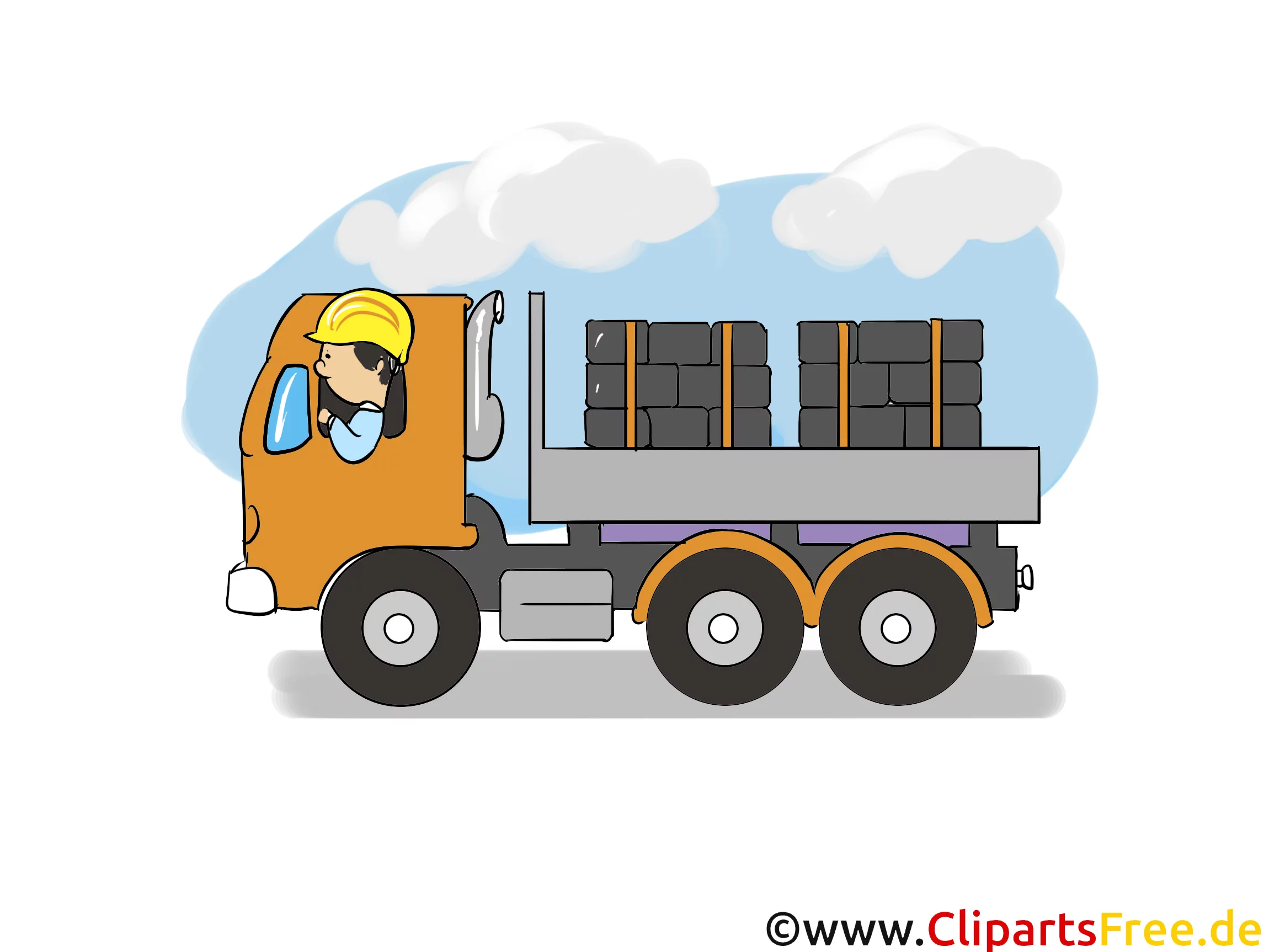 LKW Transport, Logistik - Industrie Cliparts, Wirtschaft Bilder, Business Grafiken, Illustrationen