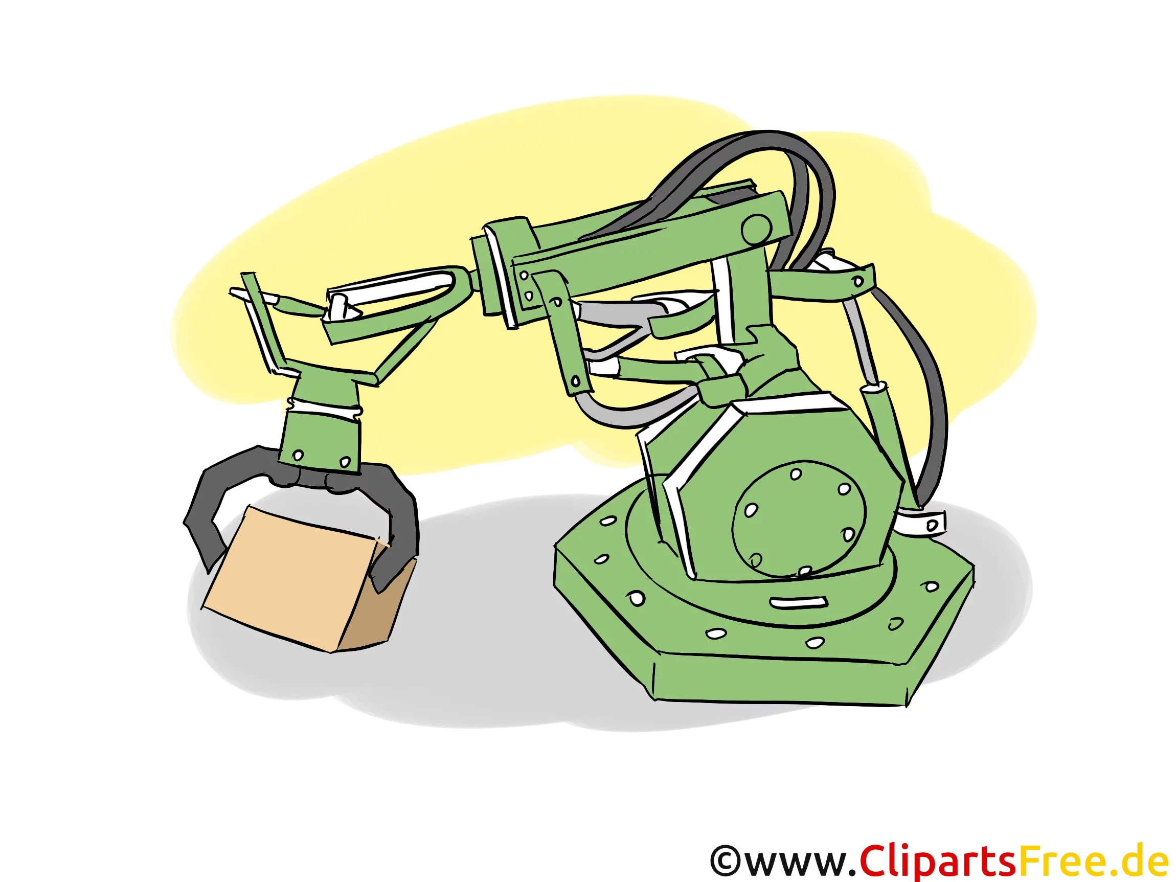 Produktionstrasse, Band, Fliessfertigung, Robot - Industrie Cliparts, Wirtschaft Bilder, Business Grafiken