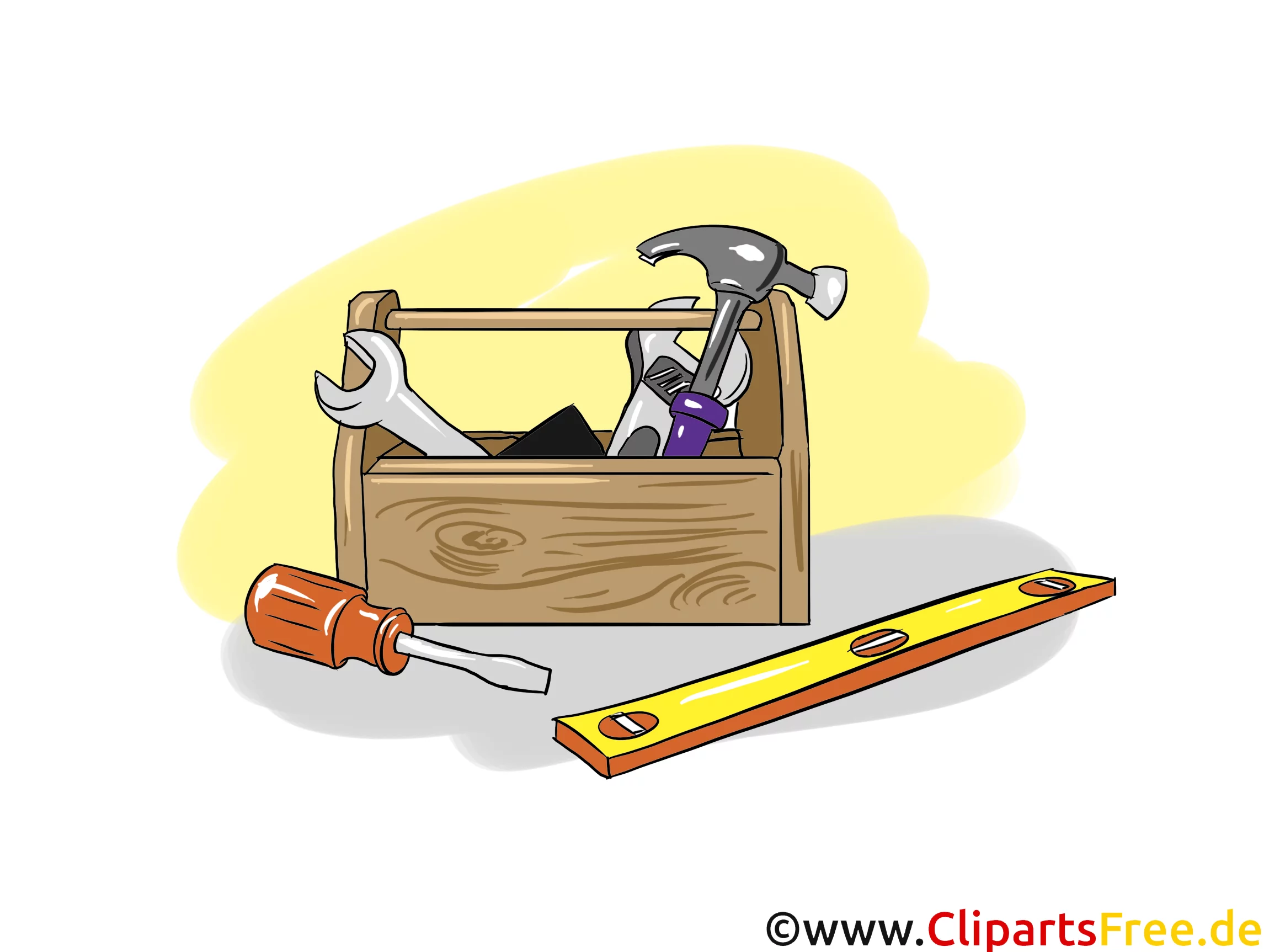 Zimmermann-Werkzeugkiste - Industrie Cliparts, Wirtschaft Bilder, Business Grafiken, Illustrationen