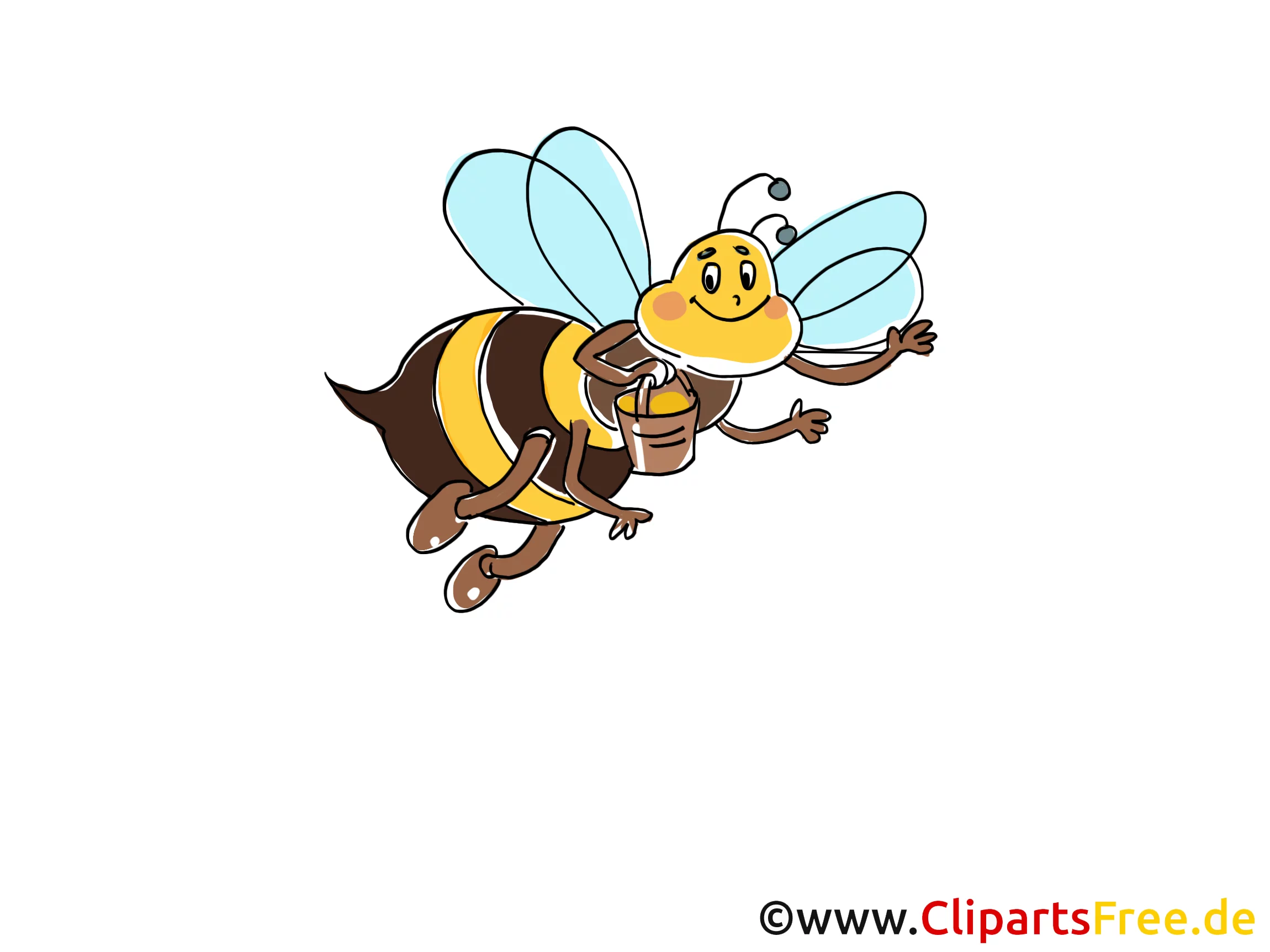 Biene sammelt Honig Bild, Comic, Cartoon, Clipart gratis