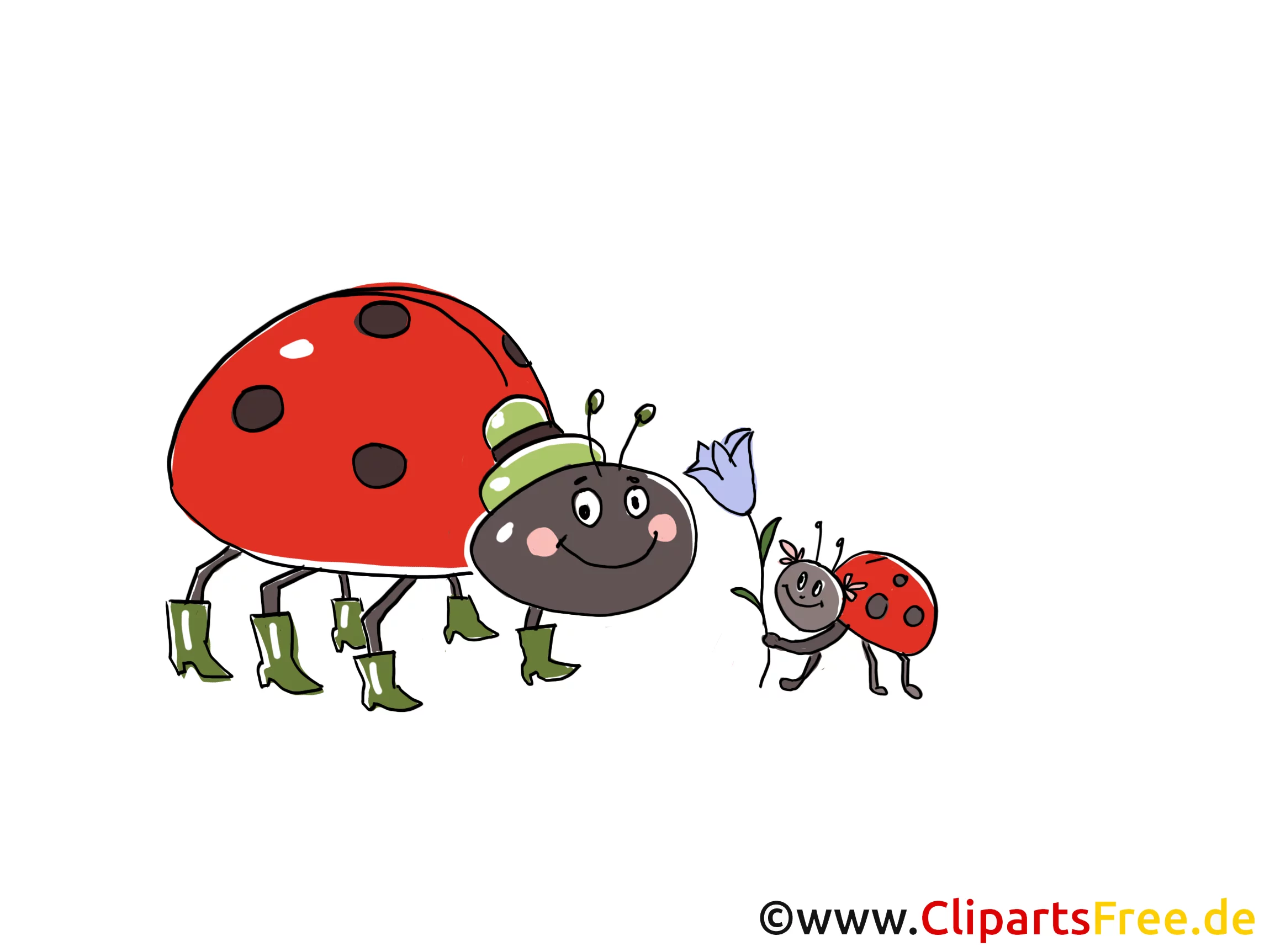 Ladybirds Comic, Cartoon, Clipart, Bild, Zeichnung, Illustration gratis