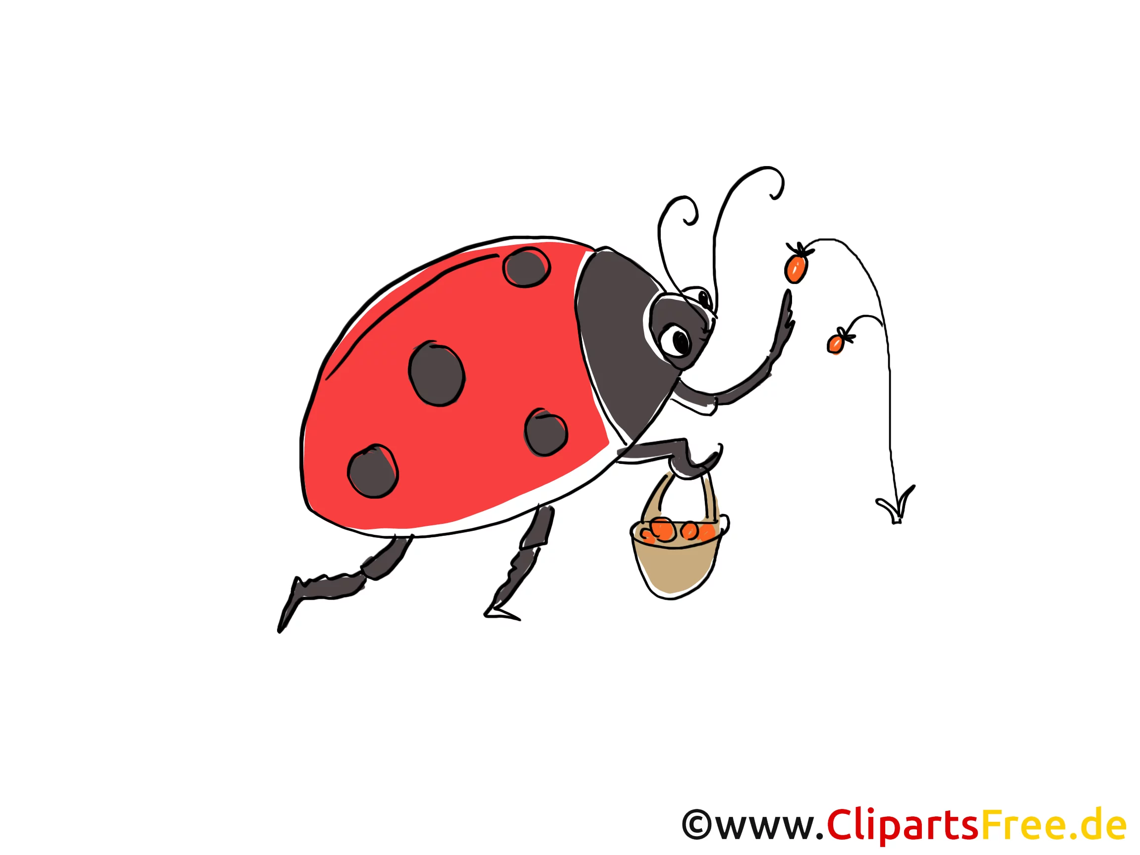 Ladybug Comic, Cartoon, Clipart, Bild, Zeichnung, Illustration free