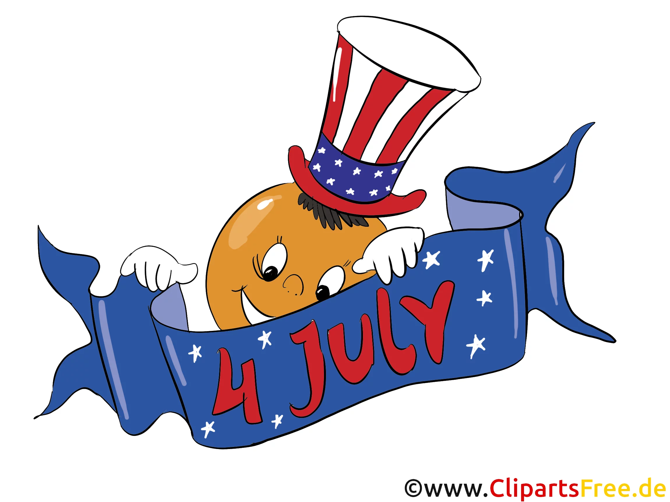 4 Juli Amerika Unabhängigkeitstag Grusskarte, Clipart, Bild, Cartoon