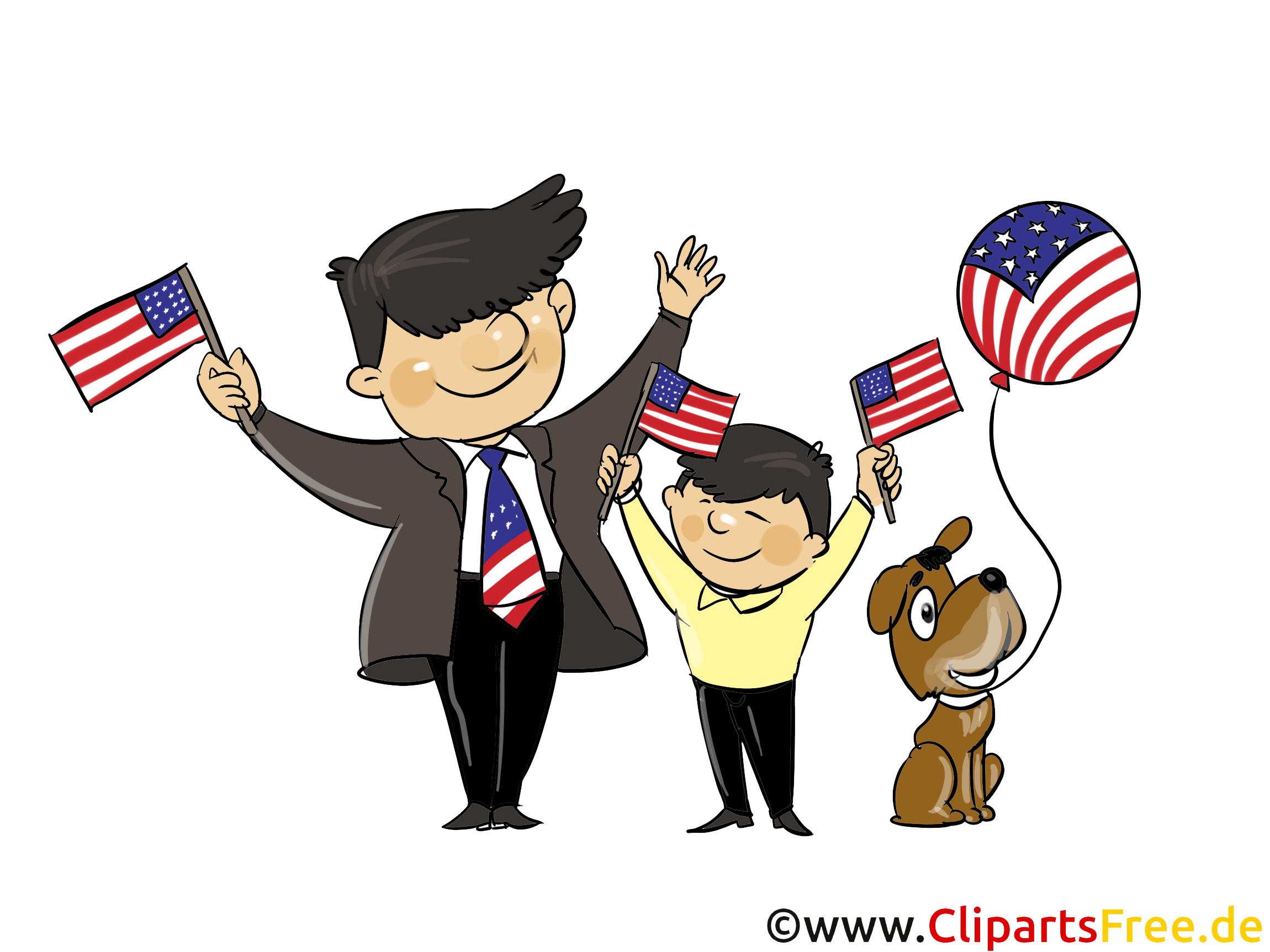 4th of July Graphics with amrecian family