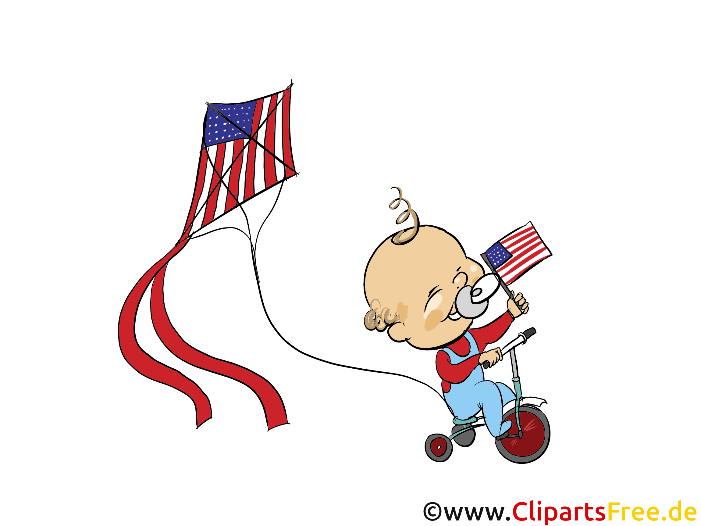 Amerikanischer Unabhaengigkeitstag Clipart, Bild, Grusskarte gratis