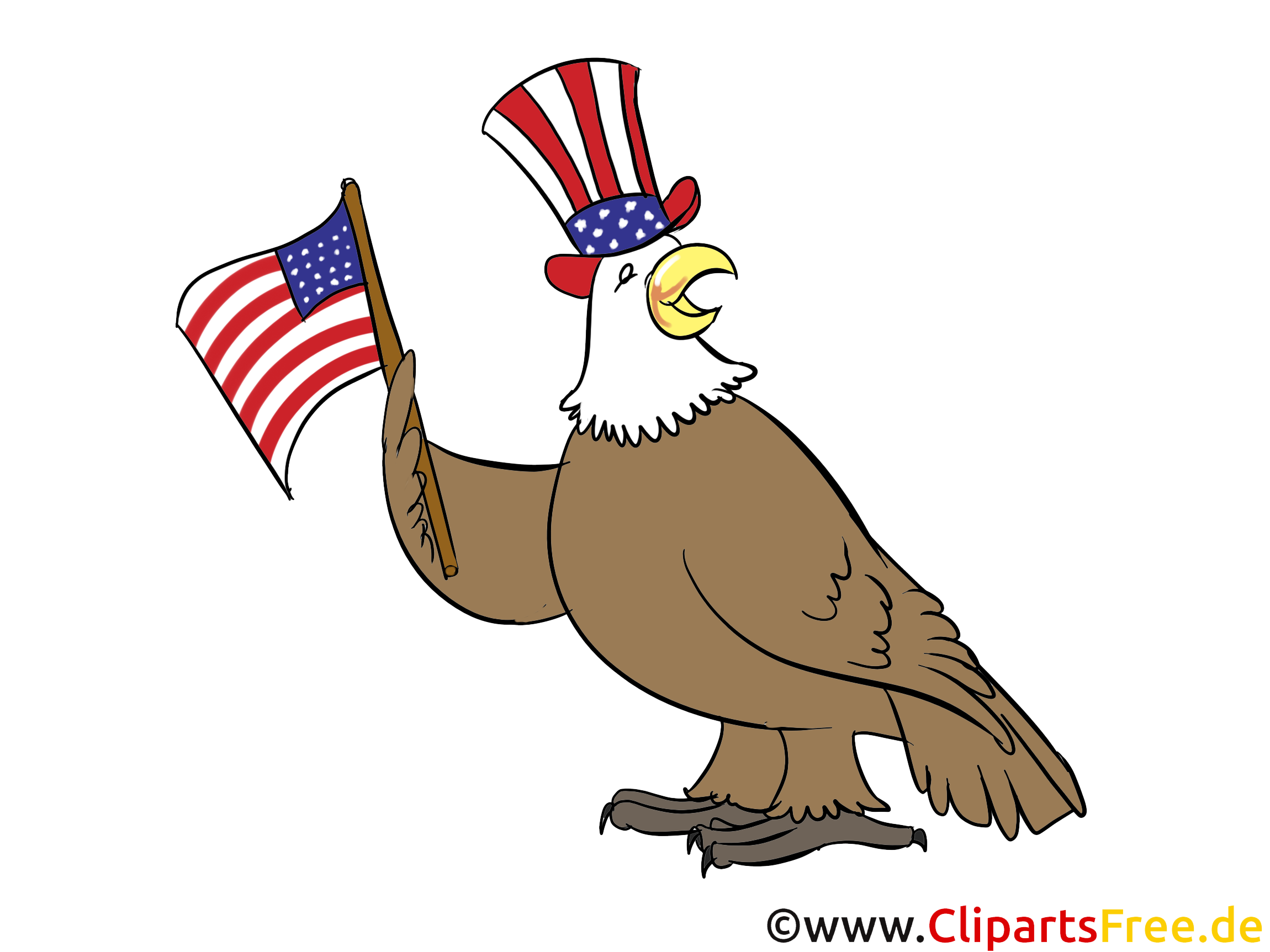 July 4th Clipart, Bild, Grusskarte gratis