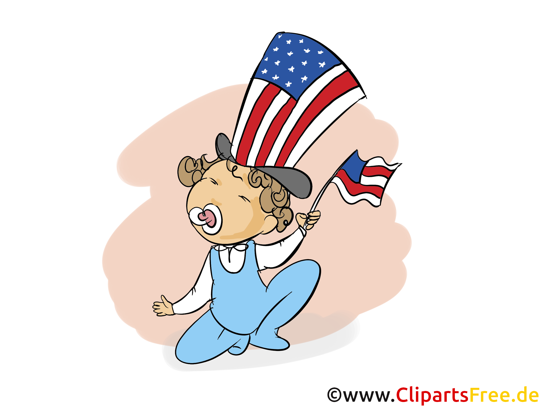 Unabhängigkeitstag USA Clipart, Bild, Grusskarte gratis