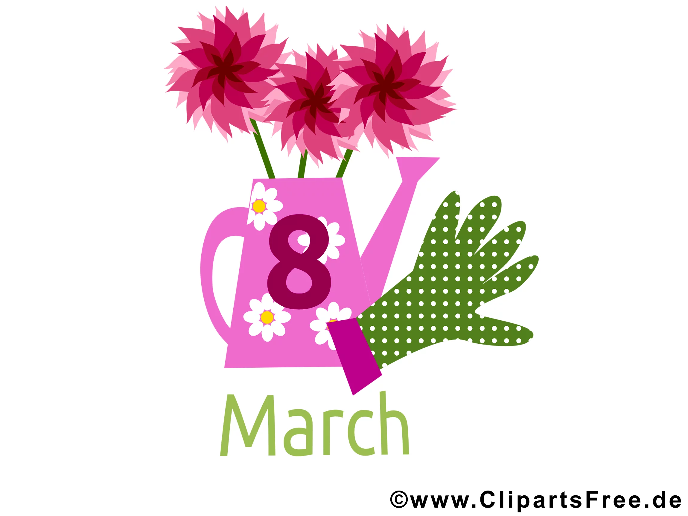 8 March Gratulations, Cards, Clip Art