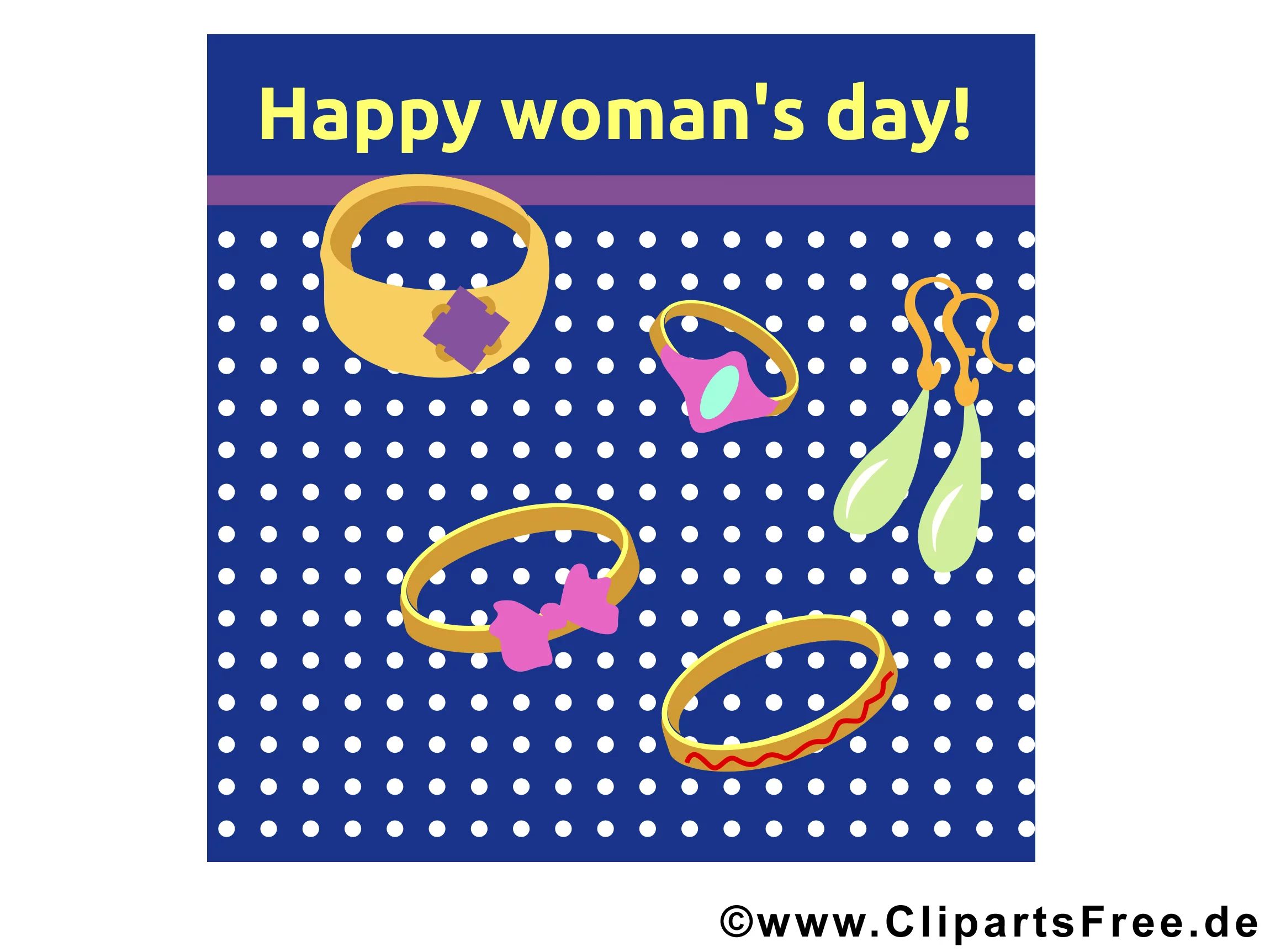 Wünsche zum Frauentag Clipart, Karte