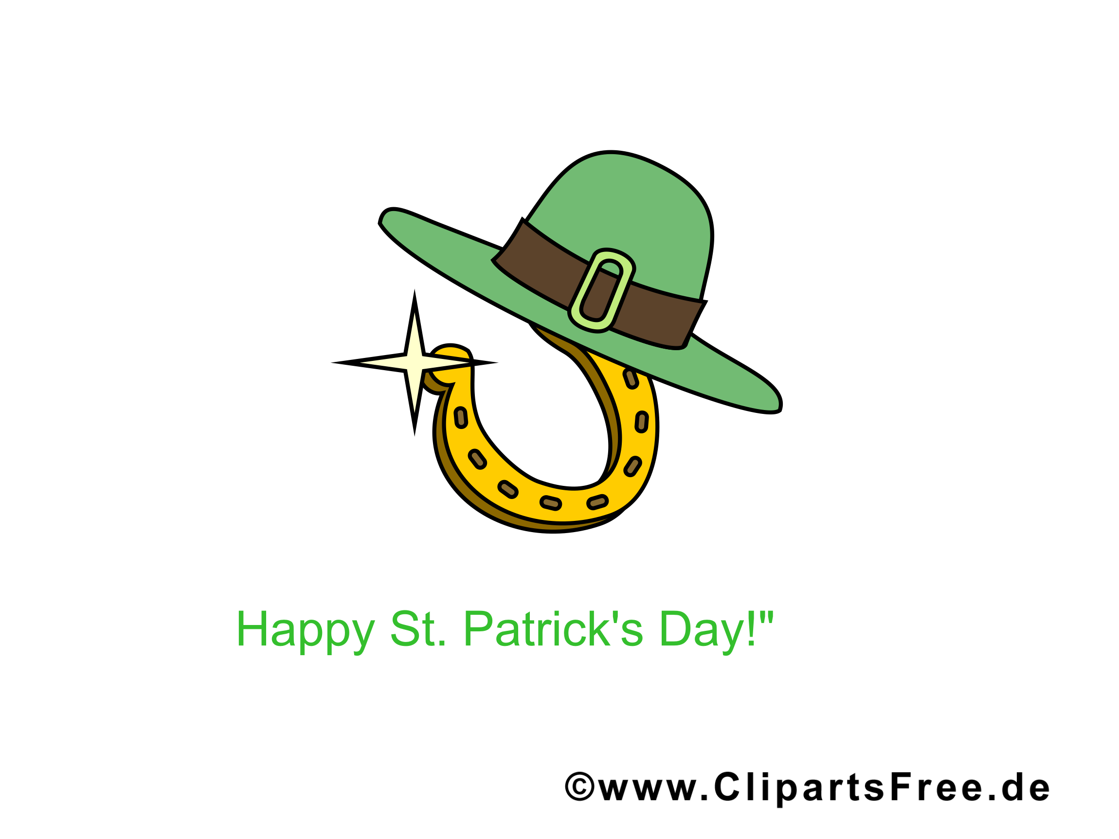 Clipart Hufeisen und Hut zum st Patrics Day