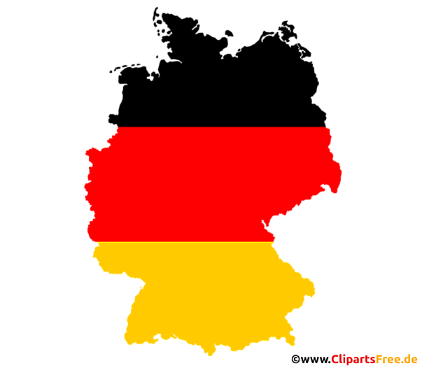 Deutschland Konturen - Landkarte für Deutschland in schwarz, rot, gold