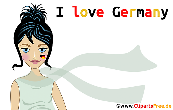 Plakat I love Germany mit schöner Frau