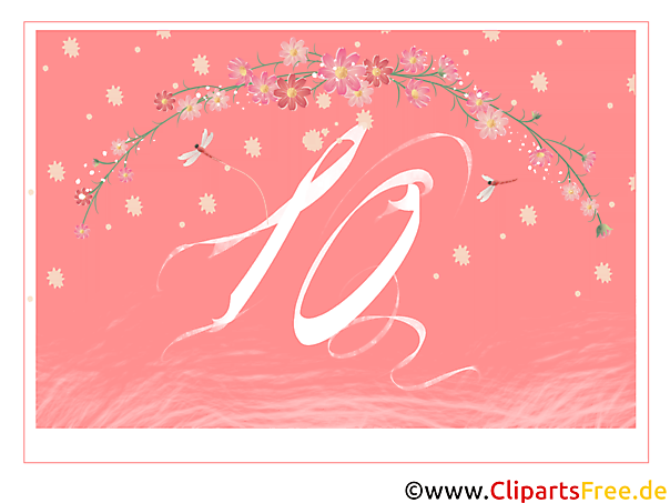 10 Jahre Grusskarte zum Geburtstag