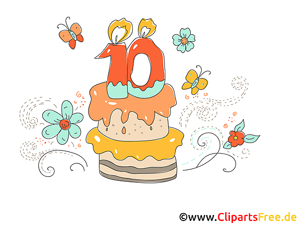 10 Jahre runder Geburtstag Grusskarte