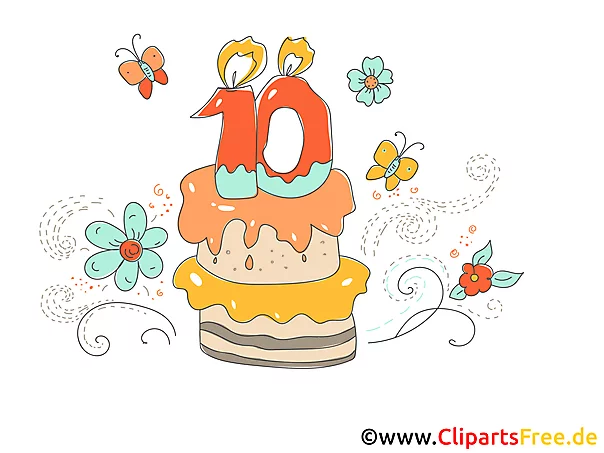 10 Jahre runder Geburtstag Grusskarte