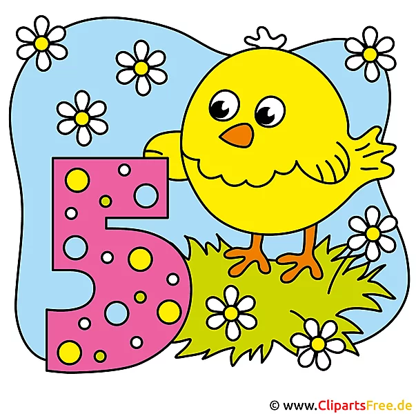 5 Jahre Geburtstag Clipart, Bild, Image