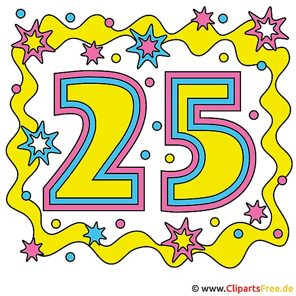 Einladung zum 25 jahrigen Jubilaum selbst machen mit free Clipart