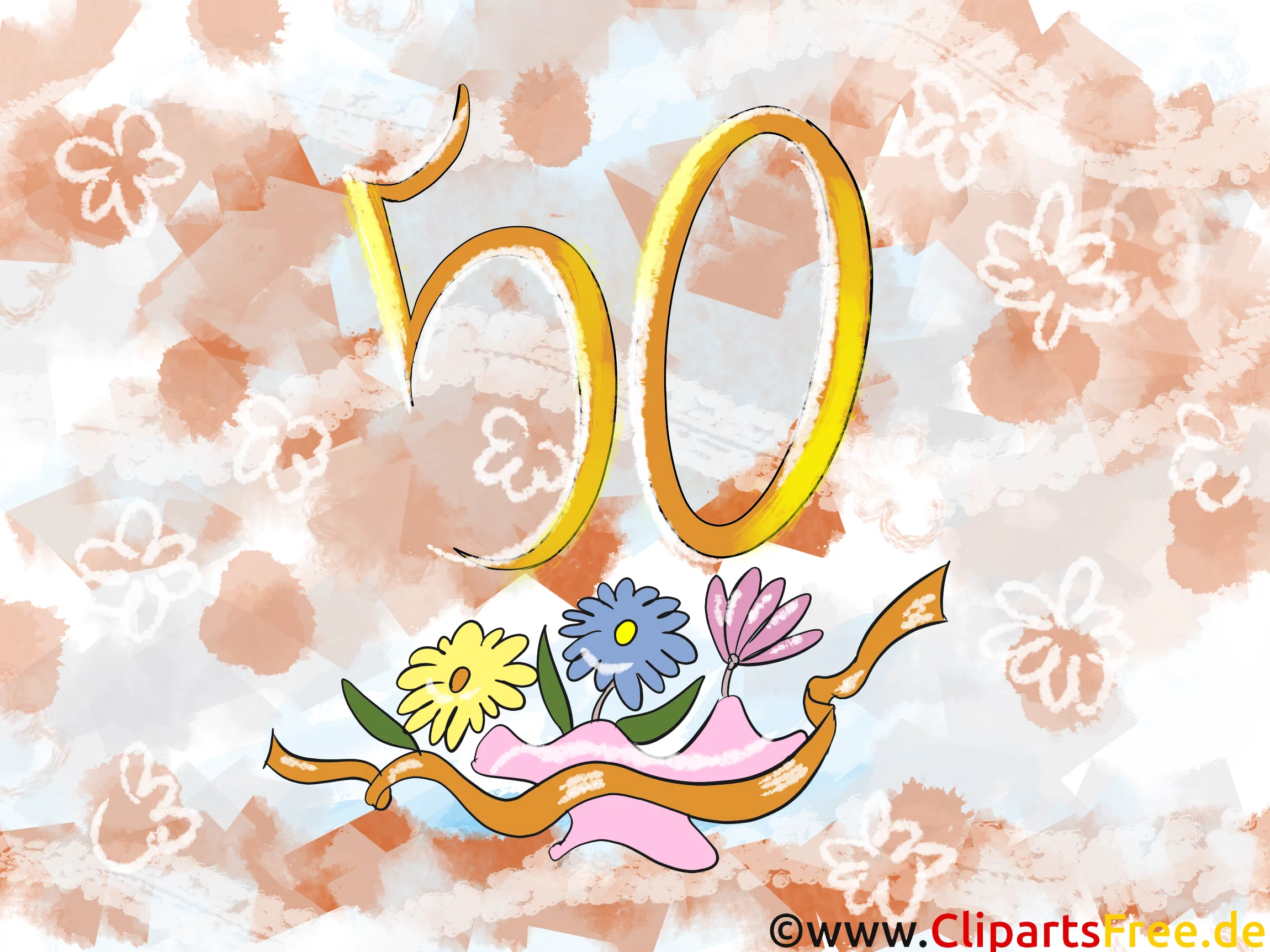 Happy Birthday 50 Jahre Geburtstagsgruss,  Clipart, Bild, Karte