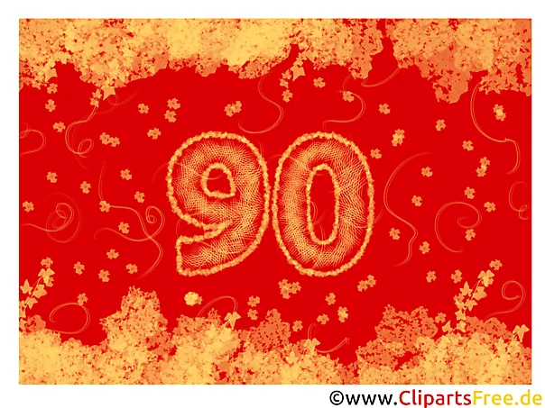 Runde Geburtstagszahlen 90 Jahre Karte