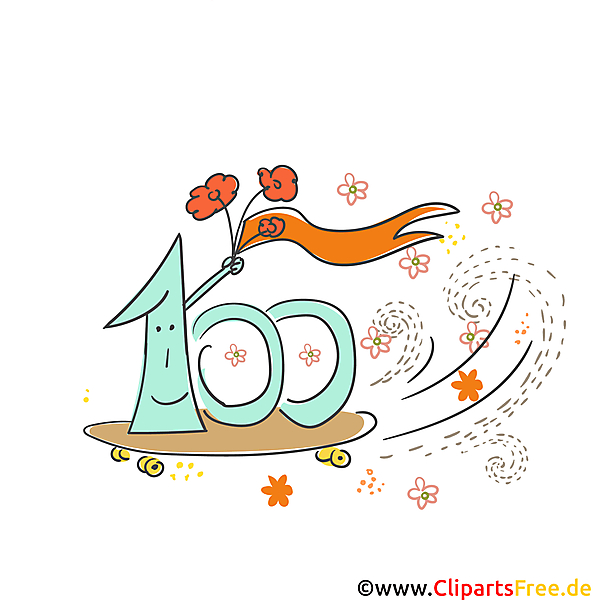 Zum 100 Geburtstag Glueckwunschkarte kostenlos