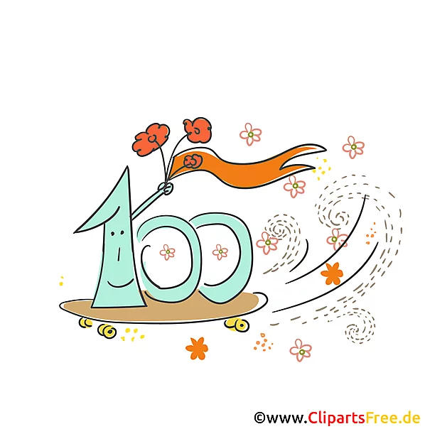 Zum 100 Geburtstag Glueckwunschkarte kostenlos