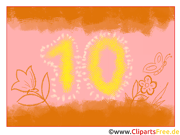Zum 10 Geburtstag Glueckwunschkarte E Card kostenlos
