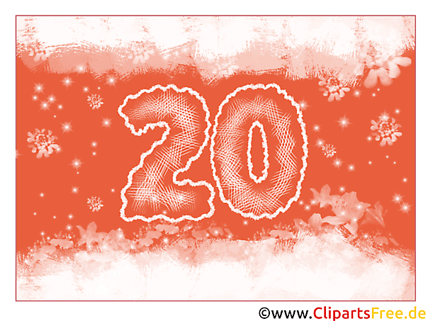 Zum 20 Geburtstag Glueckwunschkarte E Card kostenlos