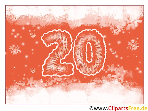 Zum 20 Geburtstag Glueckwunschkarte E Card kostenlos