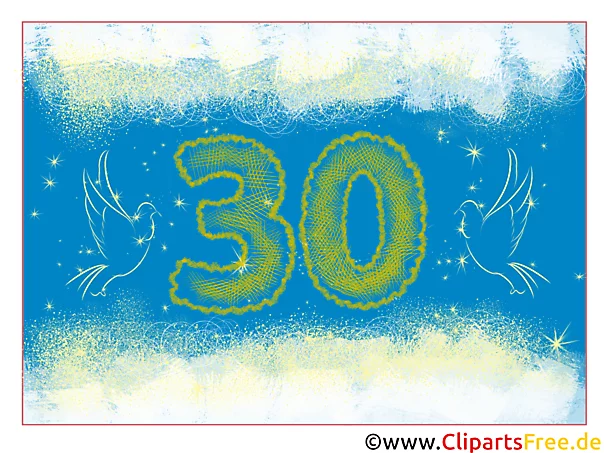 Zum 30 Geburtstag Glueckwunschkarte kostenlos