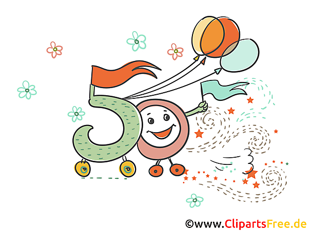 Zum 50  Geburtstag Grusskarte kostenlos