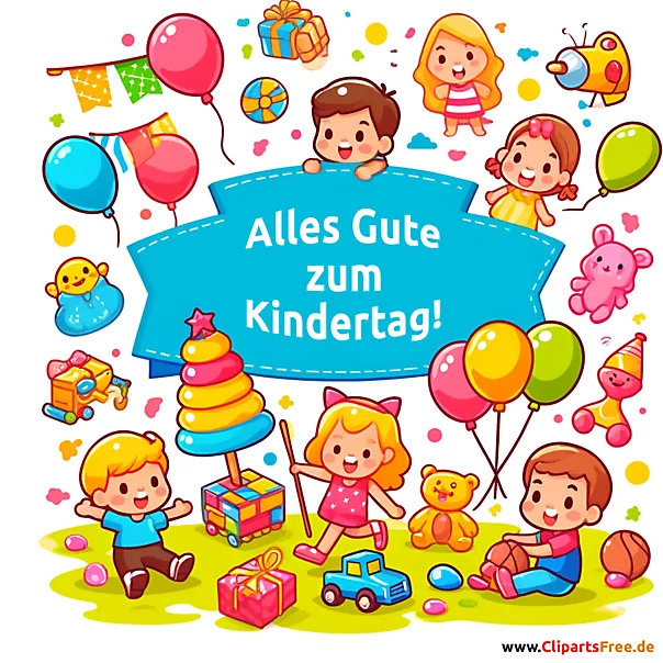 Alles Gute zum Kindertag Glückwunschkarte auf Deustch