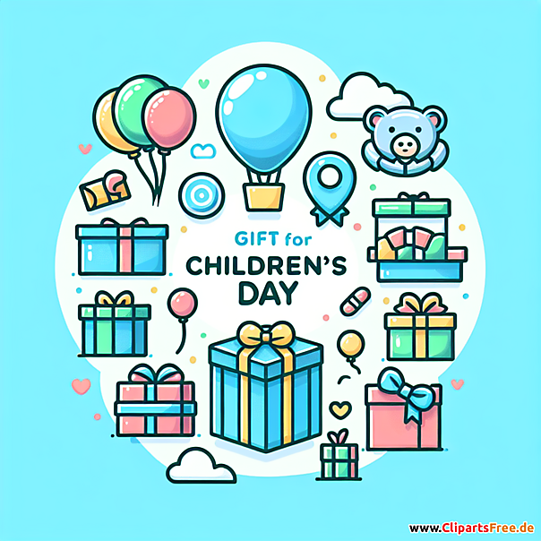 Geschenke zum Kindertag Clipart kostenlos