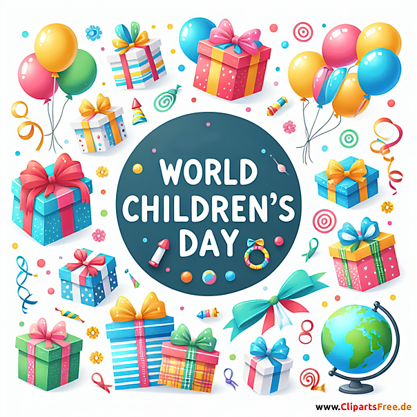 Geschenke zum Weltkindertag Clipart kostenlos